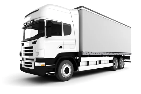 3D грузовик на белом фоне — стоковое фото