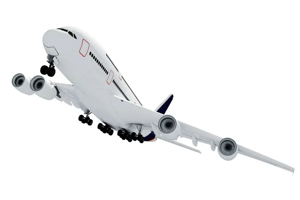 3d airplane on white background — Stock Photo, Image