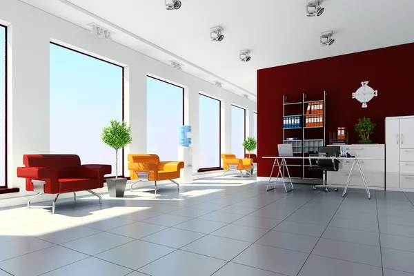 3d moderno diseño de interiores de oficina —  Fotos de Stock