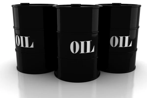 3d oil barrel on white background — Stock Photo, Image