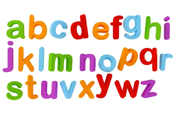 3d bunten Buchstaben, auf weißem Hintergrund — Stockfoto