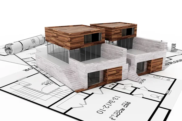 Concept de plans de maison 3d — Photo