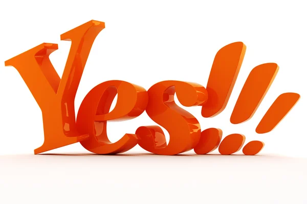 3d shiny colorful YES text — Stock Photo, Image