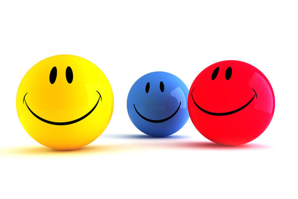 3d colorful smiley funny faces