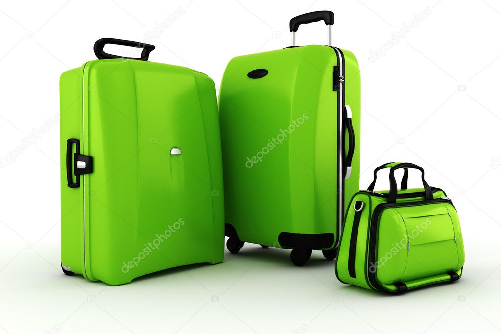 3d luggage isolated on white background