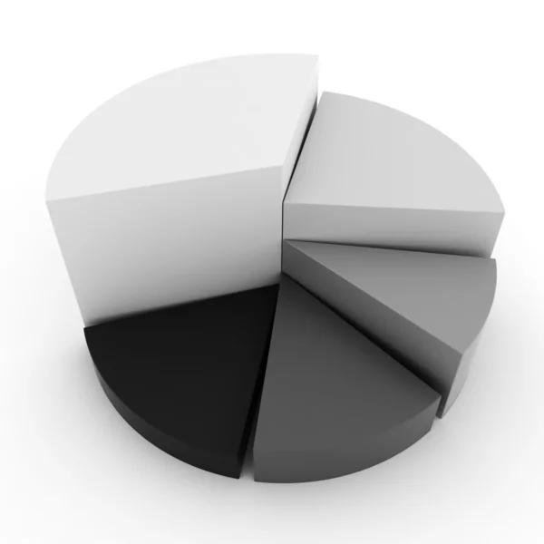 3d gráfico de negócios colorido, no fundo branco — Fotografia de Stock