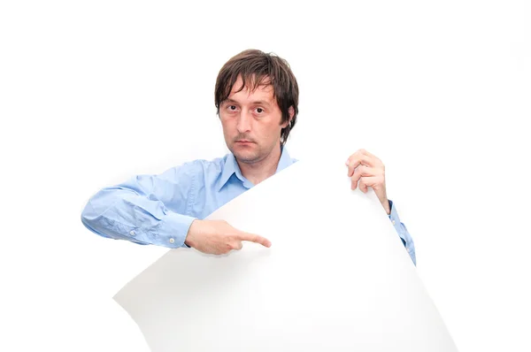 Businessman mit weißem Papier — Stockfoto