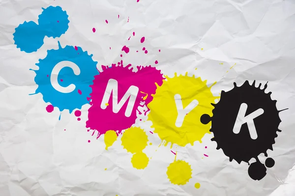CMYK-kleuren op papier — Stockfoto