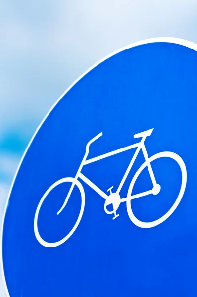 Sinal de trânsito da faixa de bicicleta — Fotografia de Stock