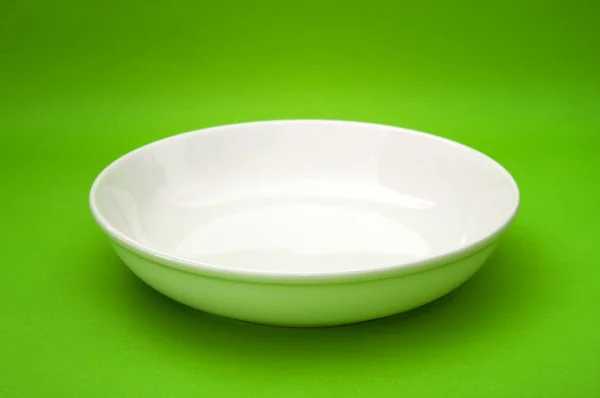 Bílý prázdný talíř — Stock fotografie