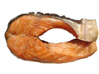 A piece of smoked trout. Isolated clipart