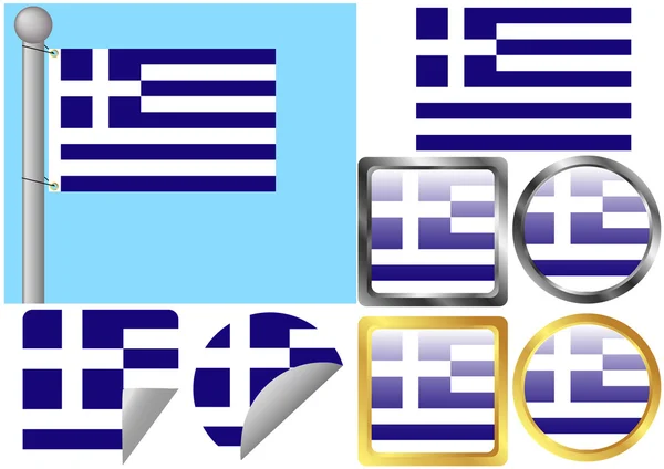 Bandera Set Grecia — Archivo Imágenes Vectoriales