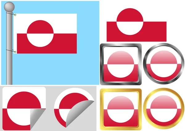 Bandeira da Gronelândia — Vetor de Stock