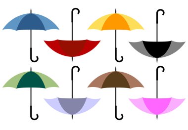 Set of 8 Umbrellas clipart