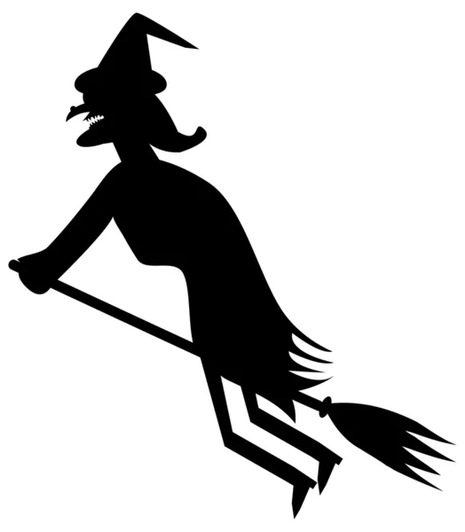 Silhouette de sorcière volante — Image vectorielle