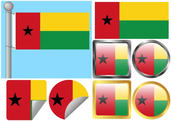 Flag Set Guinea-Bissau — Stock Vector