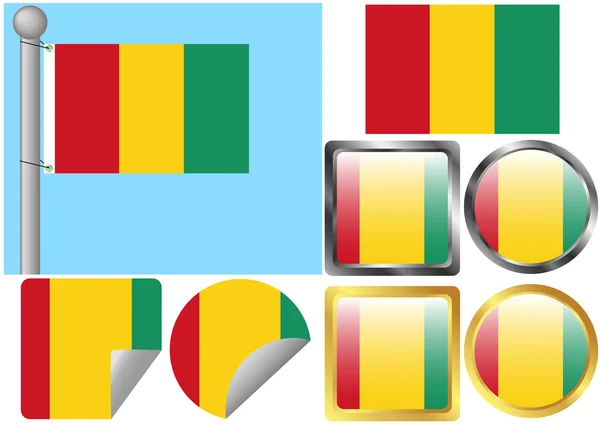 Flag Set Guinea — Stock Vector