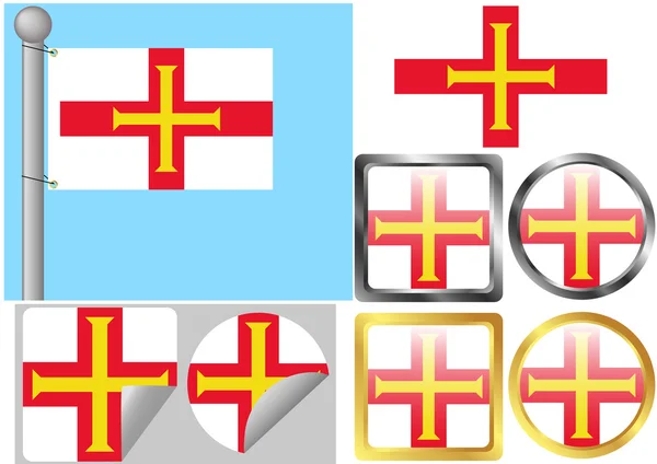 Bandiera Set Guernsey — Vettoriale Stock
