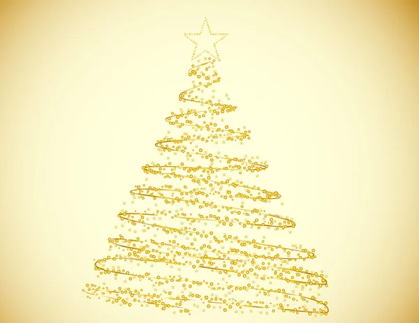 Goldener Weihnachtsbaum Hintergrund — Stockvektor
