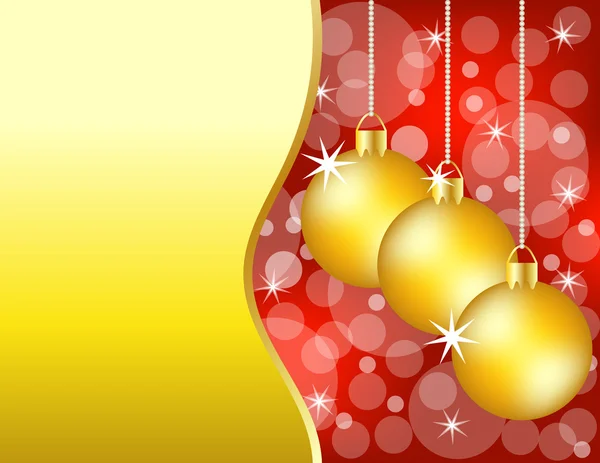 Sfondo rosso e oro ornamento di Natale — Vettoriale Stock
