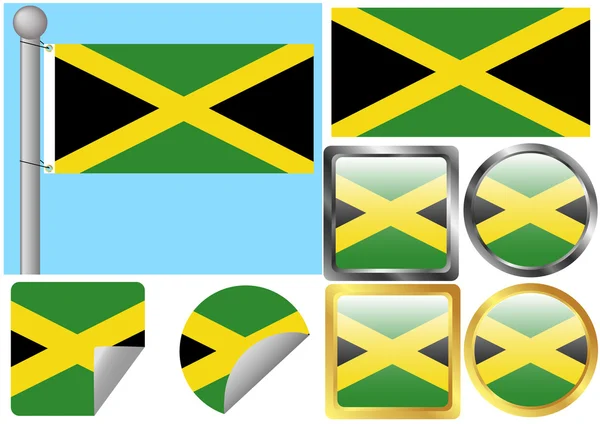 Flag Set Jamaica — Stock Vector