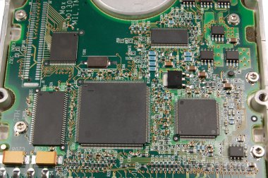 Close-up View of a Computers Hard Drive clipart