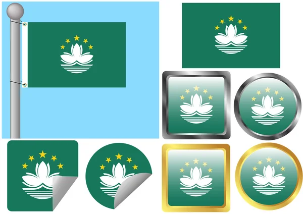 Jeu de drapeaux Macao — Image vectorielle