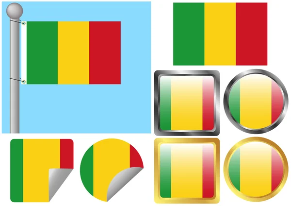 Stock vector Flag Set Mali