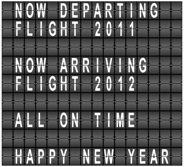 Happy New Year Airport Terminal Background — Stock Vector