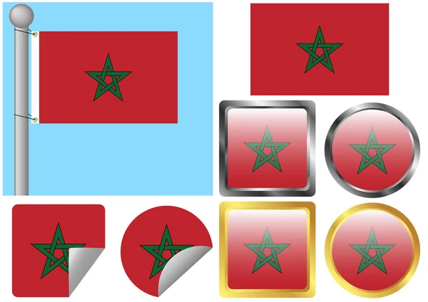stock vector Flag Set Morocco