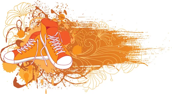 Scarpe da ginnastica vettoriali, scarpe da palestra . — Vettoriale Stock