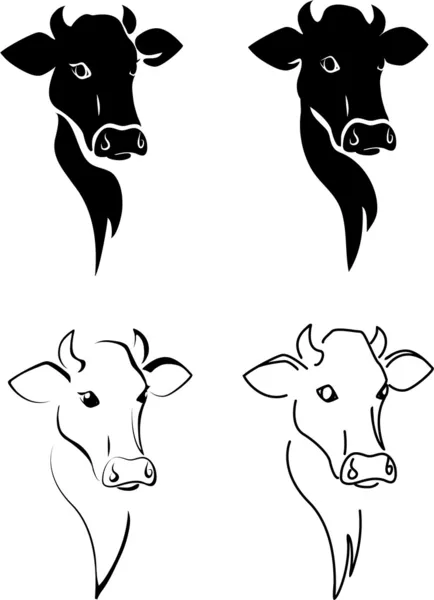 Cabeça de uma vaca. — Vetor de Stock