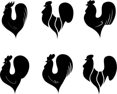 Set of cocks clipart