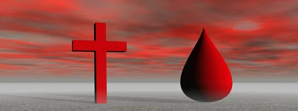 Kreuz und Blut — Stockfoto