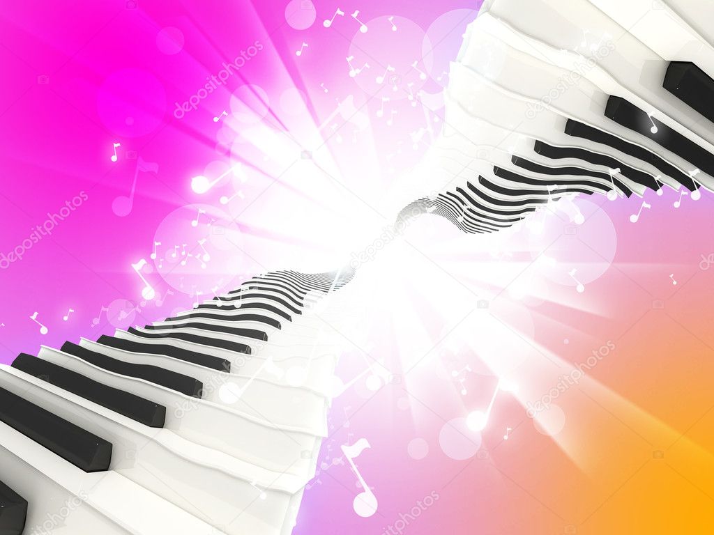 3D Illustration of a abstract Piano Keys