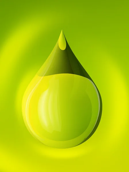 Kropla Zielona kropla cieczy — Zdjęcie stockowe