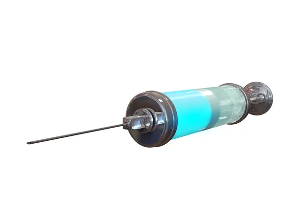 Syringe with vaccina isolated on white — Stock Photo, Image