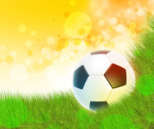Fotbalový míček na trávě — Stock fotografie