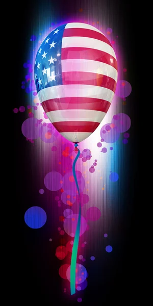 4 Temmuz ABD Ulusal renklerde balon bayrak — Stok fotoğraf