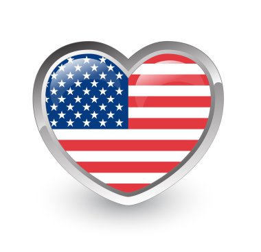 US flag heart clipart