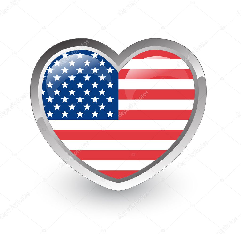 US flag heart