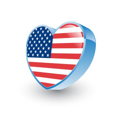 US flag heart clipart