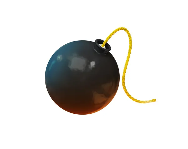 Izole beyaz zemin üzerine siyah bomba — Stok fotoğraf