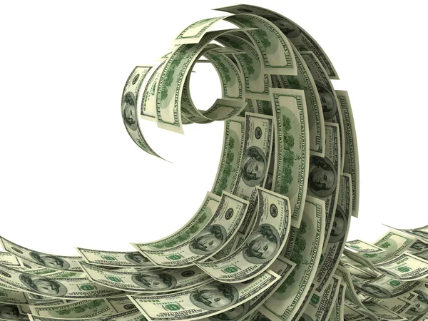 Money wave isolated on white — Stock Photo, Image