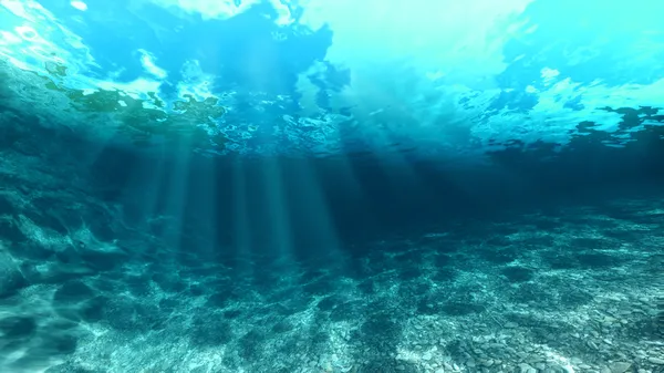 蓝色的海洋波浪从水下 — 图库照片