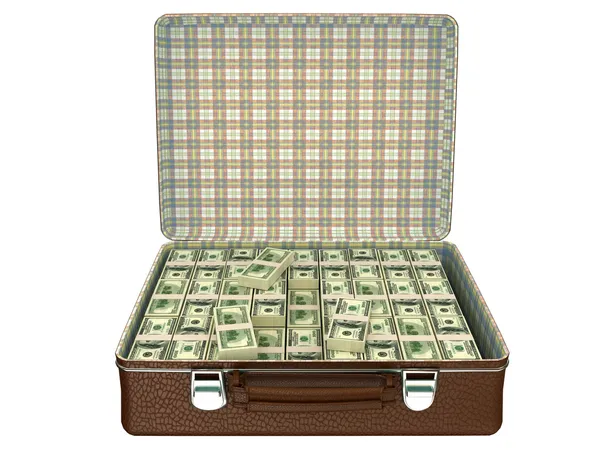 Million dollars in suitcase — Stock Photo, Image