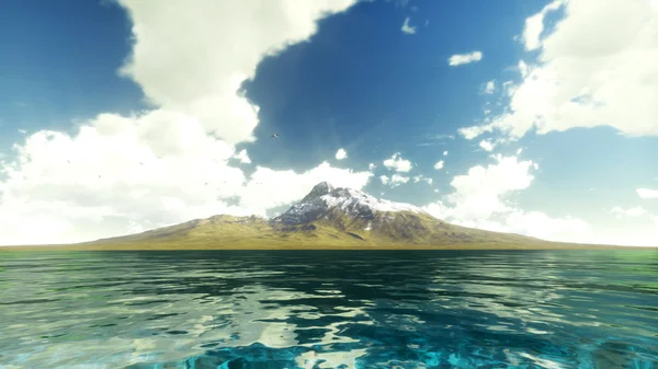 Острів гори в океані — стокове фото