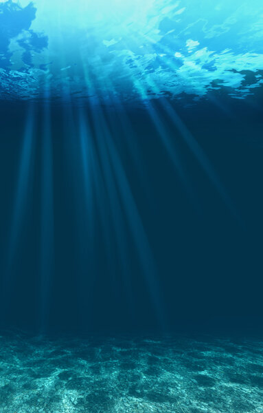 Синие океанские волны из-под воды
