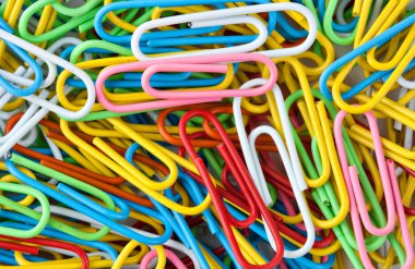 Many colorful paper clips clipart