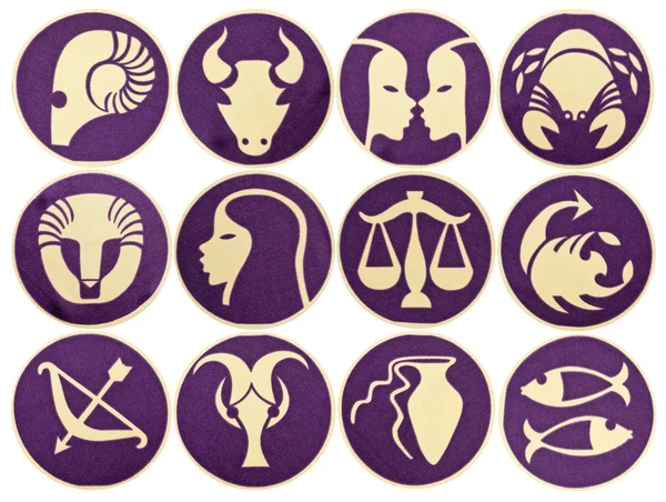 Uppsättning av zodiac symboler — Stockfoto
